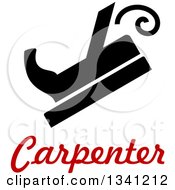 Clipart Of A Manual Jack Planetool Over Red Carpenter Text Royalty Free Vector Illustration by Vector Tradition SM