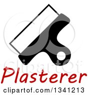 Poster, Art Print Of Black And White Plasterer Spatula Over Red Text