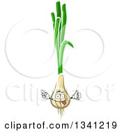 Cartoon Green Onions Or Scallions Character