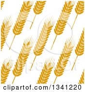 Poster, Art Print Of Seamless Background Patterns Of Gold Wheat On White 7