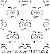 Poster, Art Print Of Seamless Background Pattern Of Grayscale Angry Faces