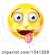 3d Yellow Smiley Emoji Emoticon Face Drooling