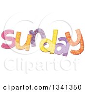 Poster, Art Print Of Patterned Stitched Sunday Day Of The Week