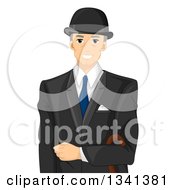 Poster, Art Print Of Happy Senior White English Man In A Suit