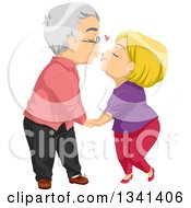 Loving Senior Caucasian Couple Kissing