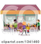 Poster, Art Print Of Families Shopping At A Book Store
