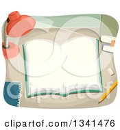 Clipart Of A Desk Lamp Shining Down On An Open Book Royalty Free Vector Illustration