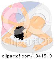 Clipart Of A Relaxed Man Receiving A Spa Massage Royalty Free Vector Illustration