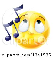 3d Yellow Smiley Emoji Emoticon Face Whistling by AtStockIllustration