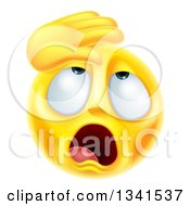 Clipart Of A 3d Yellow Smiley Emoji Emoticon Face Dramatically Fainting Royalty Free Vector Illustration
