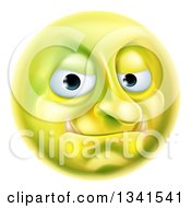 Clipart Of A 3d Forum Troll Yellow Smiley Emoji Emoticon Face Royalty Free Vector Illustration by AtStockIllustration