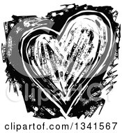 Poster, Art Print Of Black And White Woodcut Styled Heart