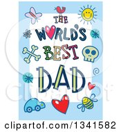 Poster, Art Print Of Doodled The Worlds Best Dad Occasion Design Over Purple