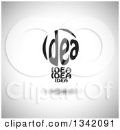 Clipart Of A Black Idea Text Light Bulb Over Shading Royalty Free Vector Illustration