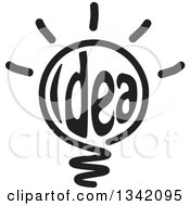 Poster, Art Print Of Black Idea Text Shining Light Bulb