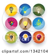 Poster, Art Print Of Round Light Bulb Button App Icon Design Elements And Shading