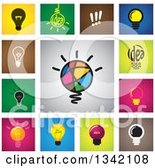 Poster, Art Print Of Square Light Bulb Button App Icon Design Elements