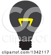 Clipart Of A Gray Black And Yellow Light Bulb Royalty Free Vector Illustration by ColorMagic