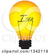 Poster, Art Print Of Light Bulb With An Idea Text Filament