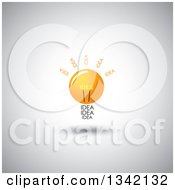 Clipart Of A Light Bulb With Idea Text Over Shading Royalty Free Vector Illustration