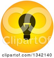 Poster, Art Print Of Round Black And Yellow Light Bulb Button App Icon Design Element