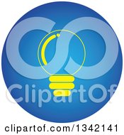 Poster, Art Print Of Round Yellow And Blue Light Bulb Button App Icon Design Element