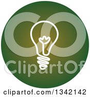 Clipart Of A Round White And Green Light Bulb Button App Icon Design Element Royalty Free Vector Illustration