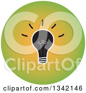 Poster, Art Print Of Round Green Light Bulb Button App Icon Design Element