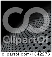 Poster, Art Print Of Background Of Tilted Perforated Metal Fading Into Black