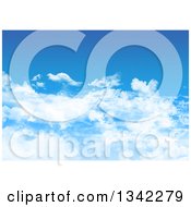 Poster, Art Print Of Blue Sky With Fluffy Clouds