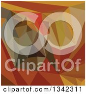 Poster, Art Print Of Low Poly Abstract Geometric Background Of Mahogany Brown