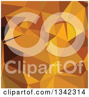 Poster, Art Print Of Low Poly Abstract Geometric Background Of Dark Tangerine