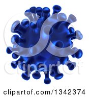 Clipart Of A 3d Blue Virus Or Germ Cell Royalty Free Vector Illustration