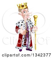 Poster, Art Print Of Happy Brunette White King Giving A Thumb Up And Holding A Staff 2