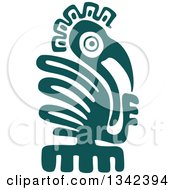 Clipart Of A Teal Mayan Aztec Hieroglyph Art Of An Eagle Royalty Free Vector Illustration by Vector Tradition SM