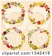 Poster, Art Print Of Colorful Autumn Leaf Wreaths 4