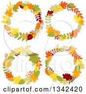 Poster, Art Print Of Colorful Autumn Leaf Wreaths 2