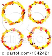 Poster, Art Print Of Colorful Autumn Leaf Wreaths