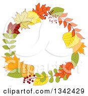 Poster, Art Print Of Colorful Autumn Leaf Wreath 6