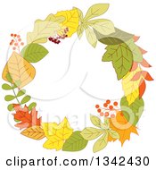 Poster, Art Print Of Colorful Autumn Leaf Wreath 7