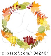 Poster, Art Print Of Colorful Autumn Leaf Wreath 8