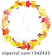 Poster, Art Print Of Colorful Autumn Leaf Wreath 2