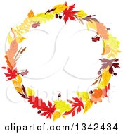 Poster, Art Print Of Colorful Autumn Leaf Wreath 3