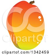 Clipart Of A Cartoon Shiny Mango Fruit 3 Royalty Free Vector Illustration