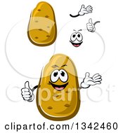 Poster, Art Print Of Cartoon Face Hands And Russet Potatoes 2