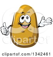 Cartoon Russet Potato Character Presenting And Giving A Thumb Up