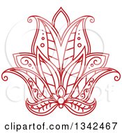 Clipart Of A Beautiful Red Henna Lotus Flower 7 Royalty Free Vector Illustration
