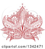 Poster, Art Print Of Beautiful Red Henna Lotus Flower 6