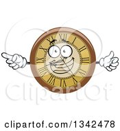 Poster, Art Print Of Cartoon Wall Clocks Character Giving A Thumb Up And Pointing