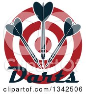 Clipart Of A Red And White Target With Darts And Text Royalty Free Vector Illustration